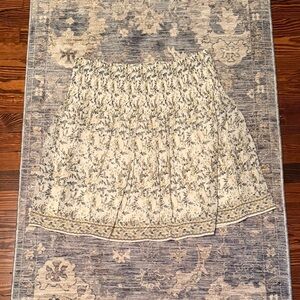 Smocked Waist Floral Skirt